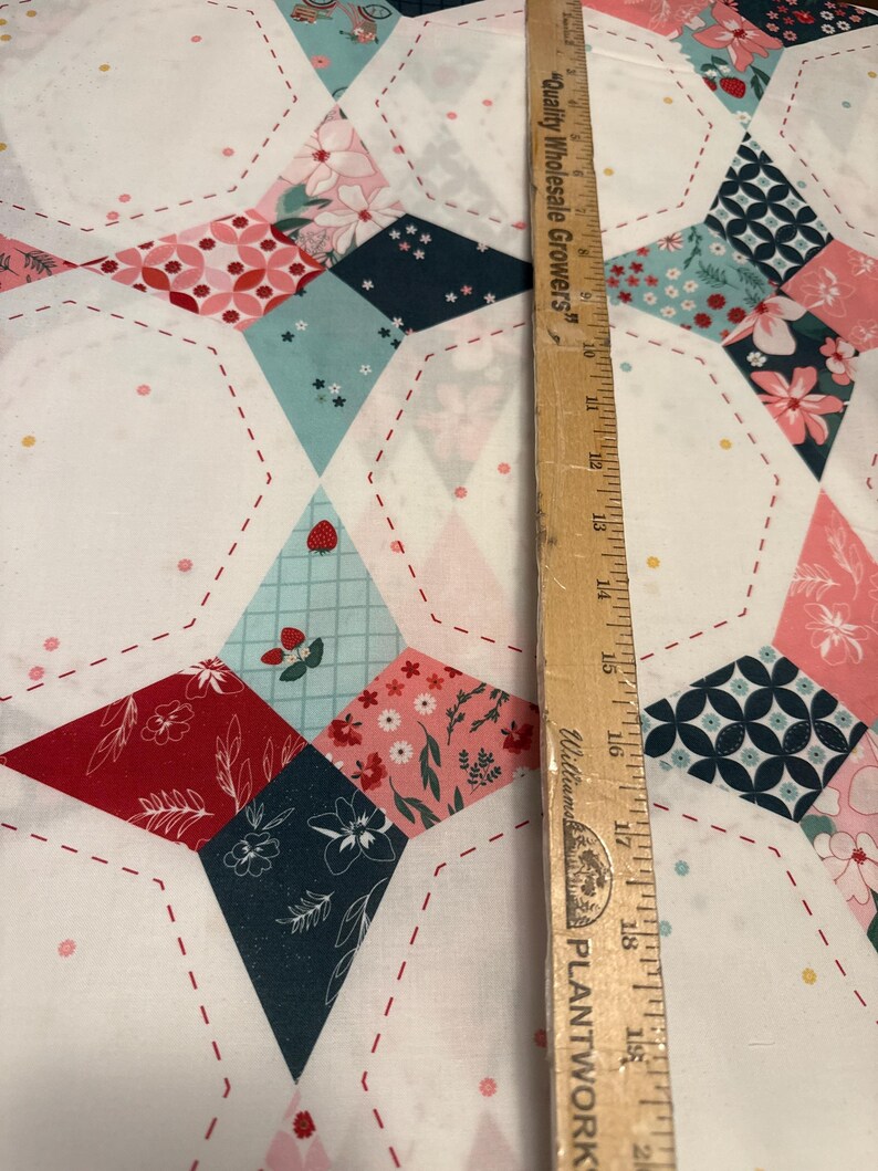 Wide back fabric, Riley Blake Fabric, quilt backing, Berry Market Star, 107/108 Wide Back, Star Multi, floral quilt backing, WB15748 image 3