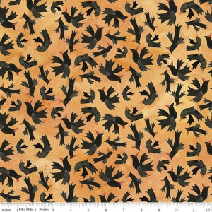 Halloween fabric, Halloween Whimsey, orange Whimsey fabric, bird oranhge fabric, Riley Blake Halloween, orange Halloween,