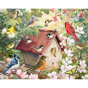 Bird Panel, 36in Panel, David Textiles, bird house finches, FOSGG-0045-1C-1, Beauty in Nature, Digital Print, Butterfly bird, bird flowers,