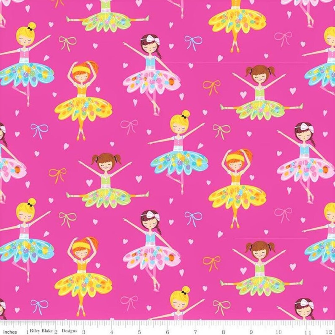 Ballerina Fabric, FLANNEL Fabric, Pink Ballerina, Pink Fabric, Flannel