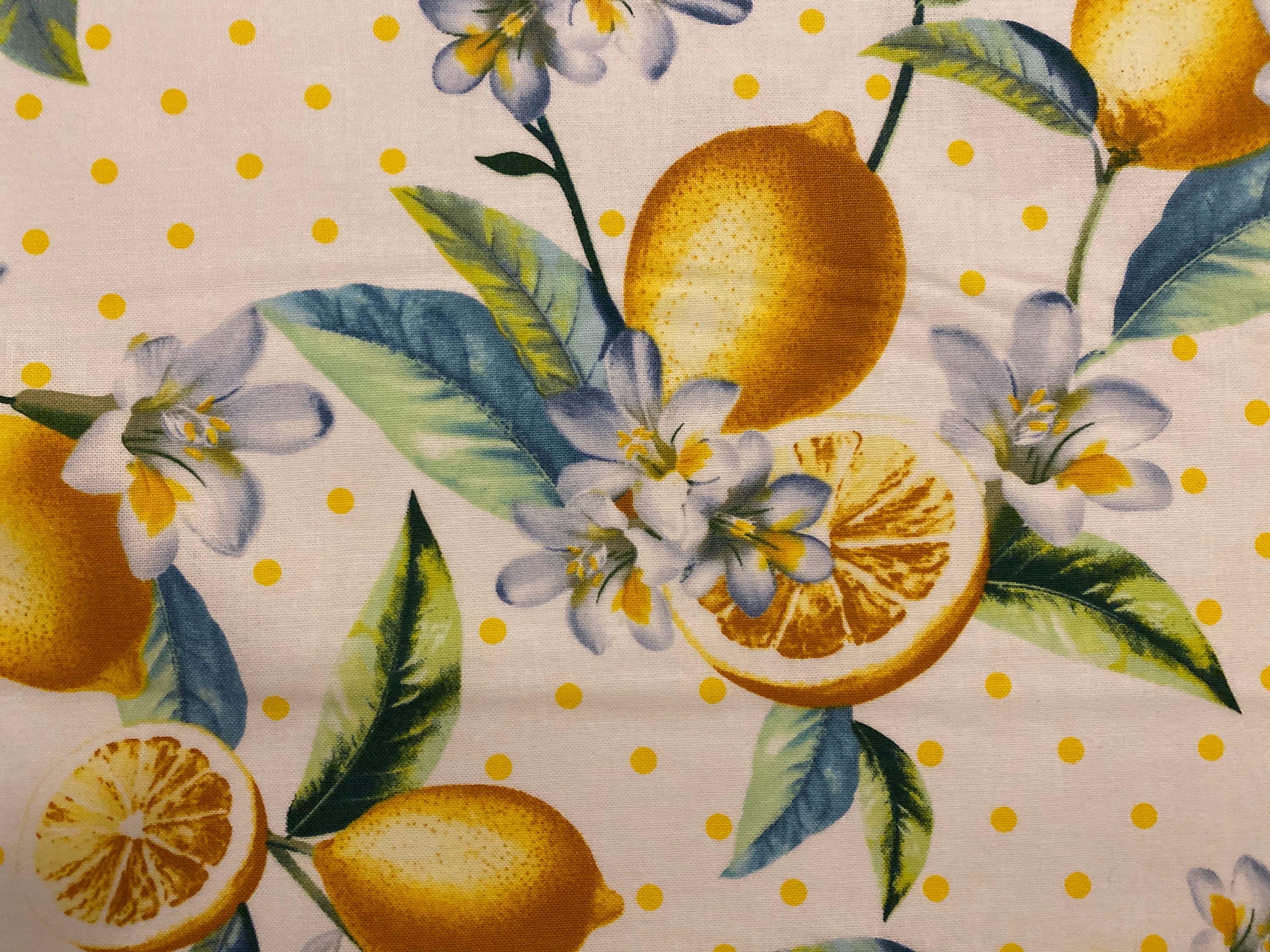 Lemon fabric lemon on white fruit fabric fat quarter Etsy