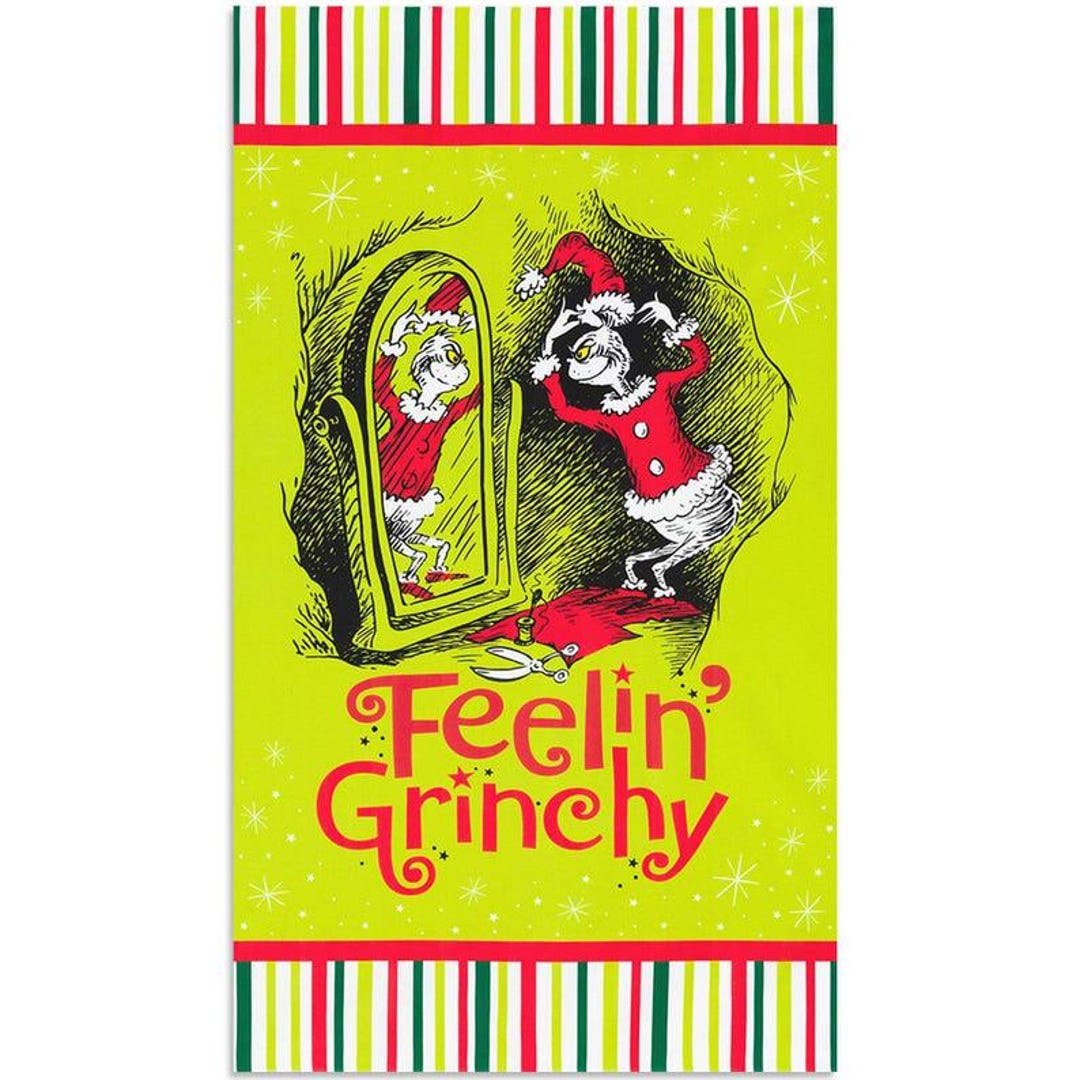 Grinch Panel, Grinch Fabric, Robert Kaufman, Grinch Panel Holiday, Dr ...