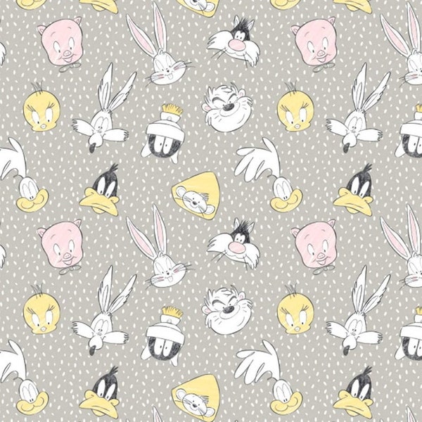 Looney Tunes fabric, Tweety BIrd fabric,  Camelot faric, Sylvester fabric, quilting apparel cotton, Slyvester twetty burd,