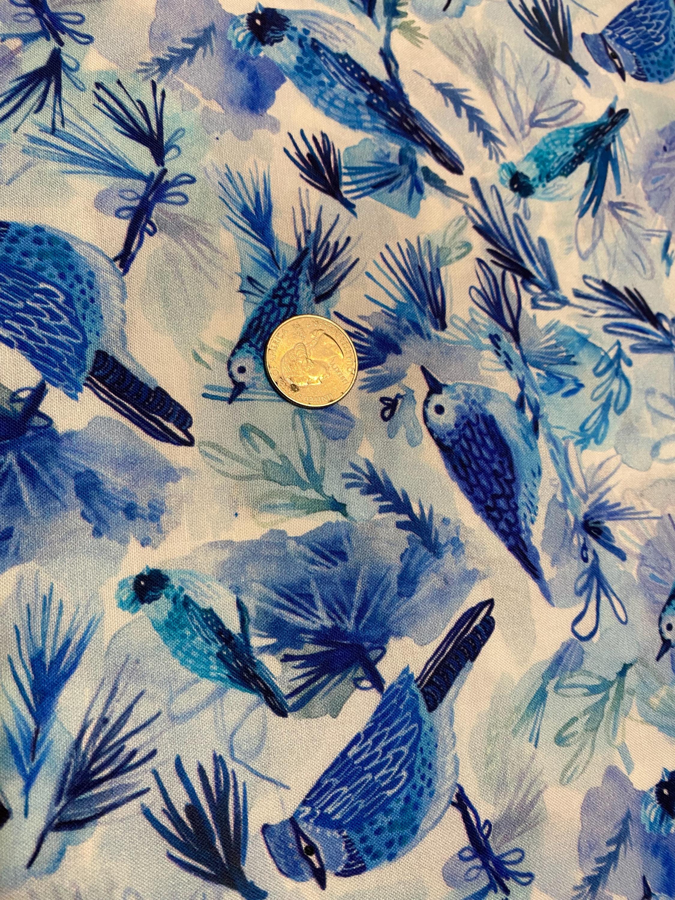 misa　テディベア用　ウール2点 Bird Fabric, Blue Bird Fabric, Dear Stella, DAW1584 Multi