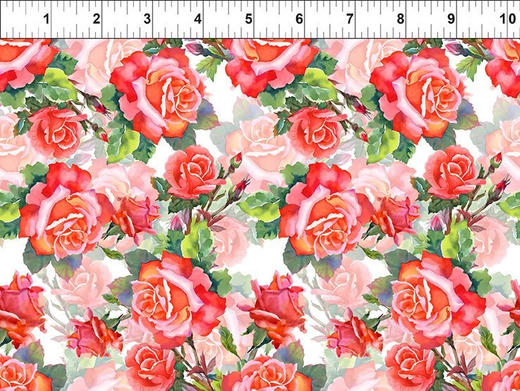 Rose Fabric, in the Beginning Fabric, Cotton Quilting Sewing, 7DC-1 ...