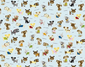 Dog fabric, Cooper Dog fabric, Dog park,  Riley Blake,  cotton quilting  sewing