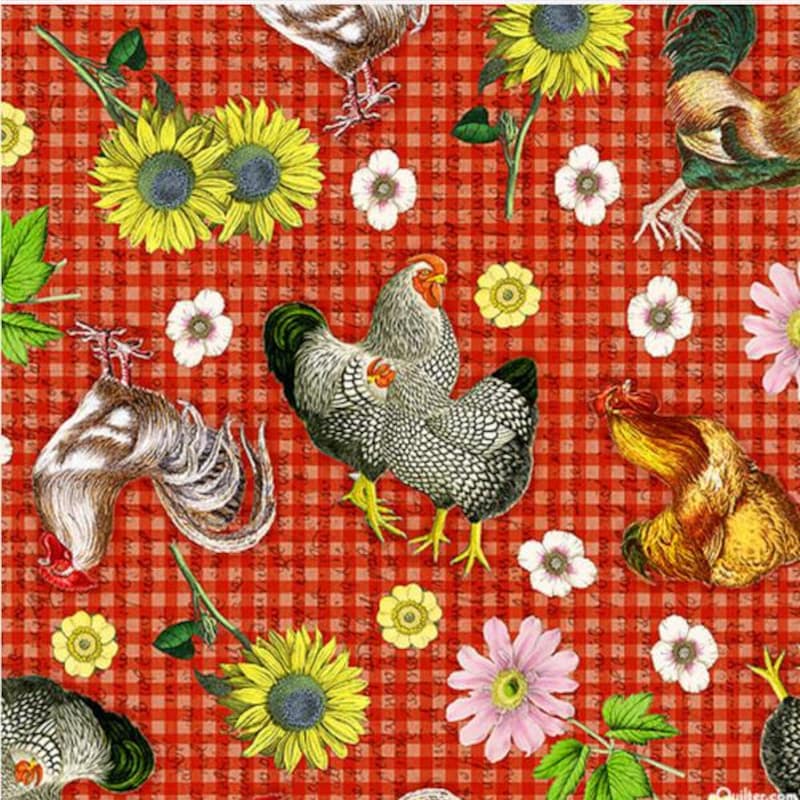 Chicken Fabric by the Yard - Etsy