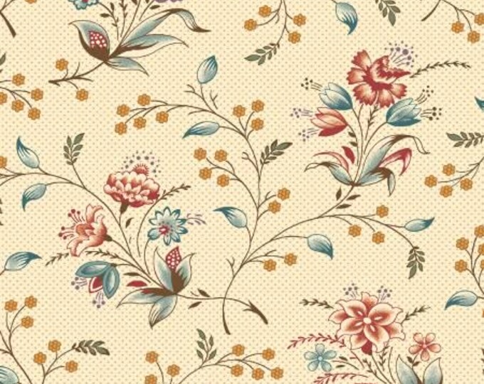 Wide Back Fabric, Floral Fabric, 108 Quilt Backing, Beige Bridle Path ...