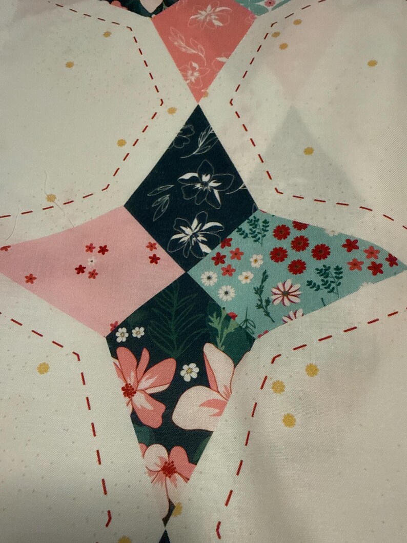 Wide back fabric, Riley Blake Fabric, quilt backing, Berry Market Star, 107/108 Wide Back, Star Multi, floral quilt backing, WB15748 image 5