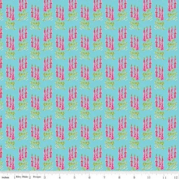 blue floral, Blue pink floral, Sweet Melody fabric, Riley Blake,