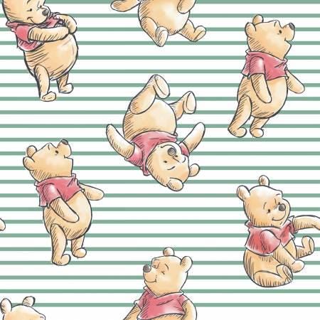 Winnie the Pooh, Pooh fabric,  100% cotton fabric,  quilting apparel, Winnie The Pooh Stripe, 77199 A620710, pooh bear, Springs Creative,