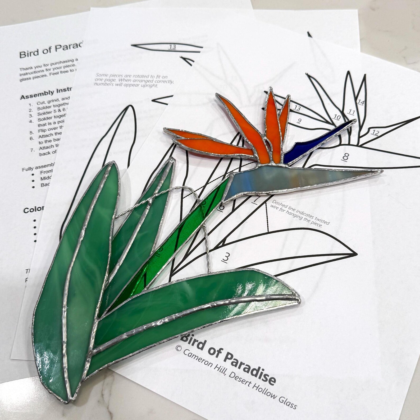 Bird of Paradise - Stained Glass Pattern - Instant Digital Download ...
