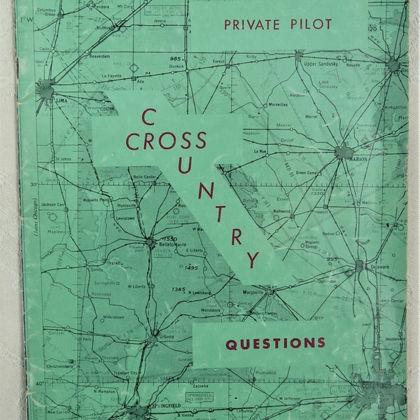 1957 Private Pilot Cross-Country Questions and Answers Study Guide-CLEVELAND Sectional Aeronautical Chart-Akron-Meadville-State College