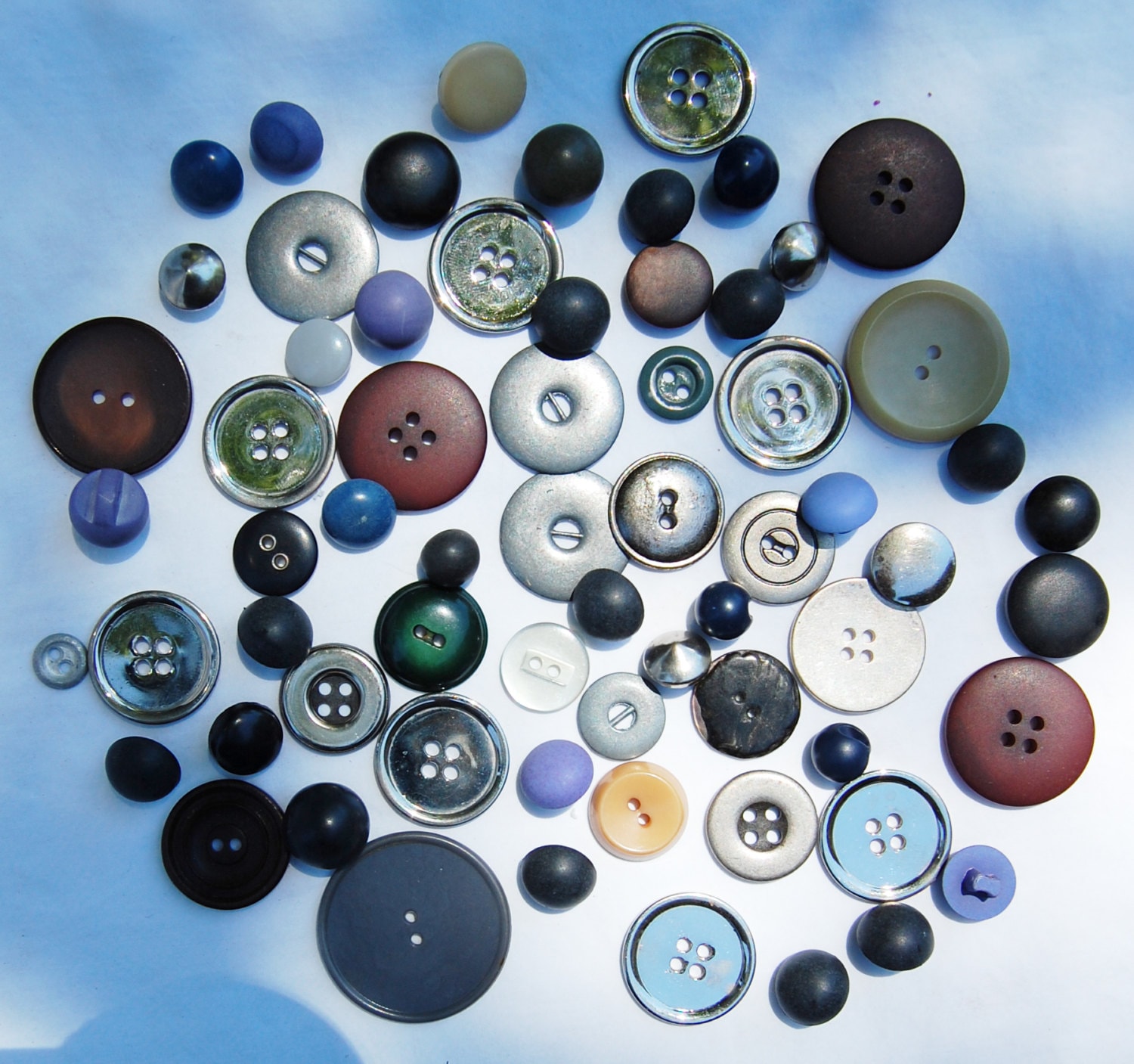 DESTASH - Industrial Chic, Minimalist - 65 Vintage Buttons Mix - Muted ...