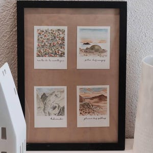 Gepersonaliseerde aquarel Polaroid 7x9cm | Tekening, levensverhalen, attent cadeau voor feesten, verjaardagscadeau voor hem