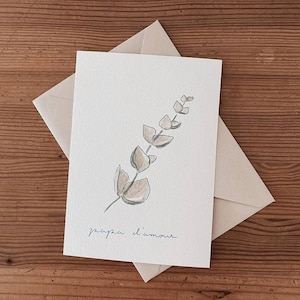 Carte Papa d'amour Eucalyptus (à colorier ou non) | Carte à personnaliser, carte végétale fête des pères, pour lui, carte cadeau pour lui