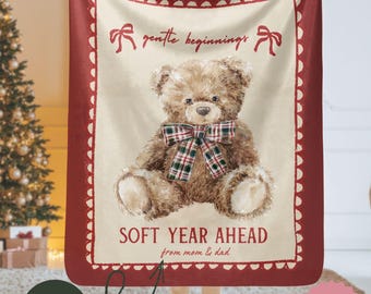 Benutzerdefinierte Sherpa-Decke, weiche Teddybär-Decke - personalisierte Neujahrsgeschenk, personalisierte Botschaft Decke, Geburtstagsgeschenk, Plüschdecke