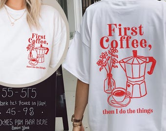 Lustiges Kaffee-Liebhaber-T-Shirt, Moka-Pot-Grafik, Koffein-Abhängiger