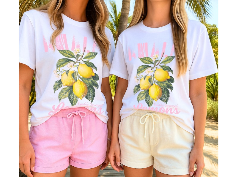 Maglietta con limone della Costiera Amalfitana - Outfit per le vacanze estive, T-shirt da viaggio in Italia, regalo di frutta alla moda per lei, T-shirt da viaggio in Italia, T-shirt regalo per gli amanti dei limoni immagine 2