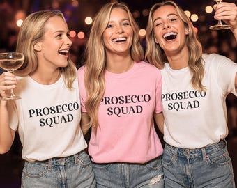 Prosecco Squad T-Shirt, Team Braut Shirts, Junggesellinnenabschied Outfit, Junggesellinnenabschied, benutzerdefinierte Braut für Shirt, Team Braut JGA T-Shirt, Geburtstag T-Shirt