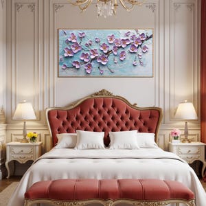 Original Lavender Bloom Oil Painting, Impasto Cherry Blossom Art, Textured Purple Floral Painting, 3D Flower Artwork, Spring Home Decor