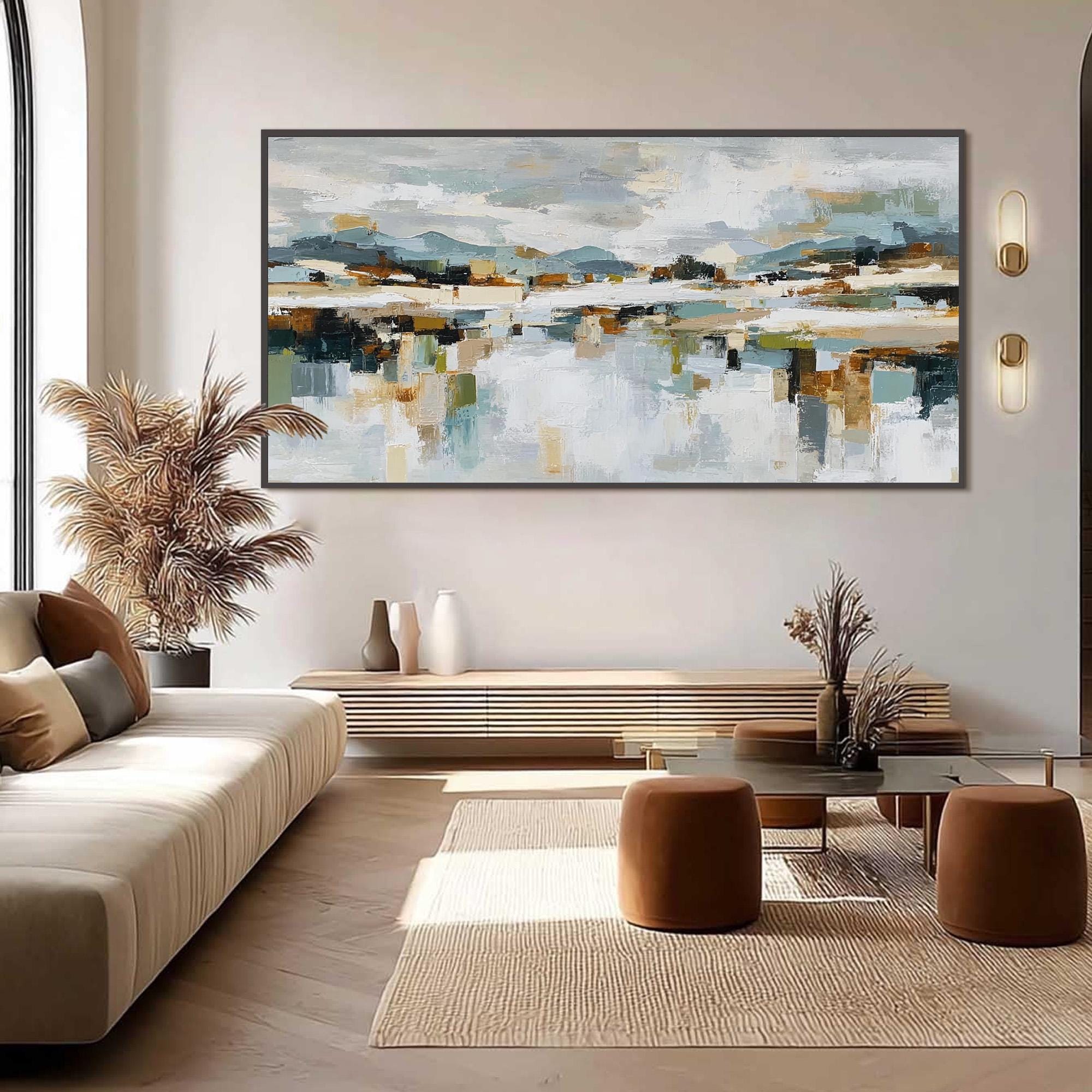 Large Abstract Landscape Oil Painting, Impasto Mountain Canvas Art - Etsy
