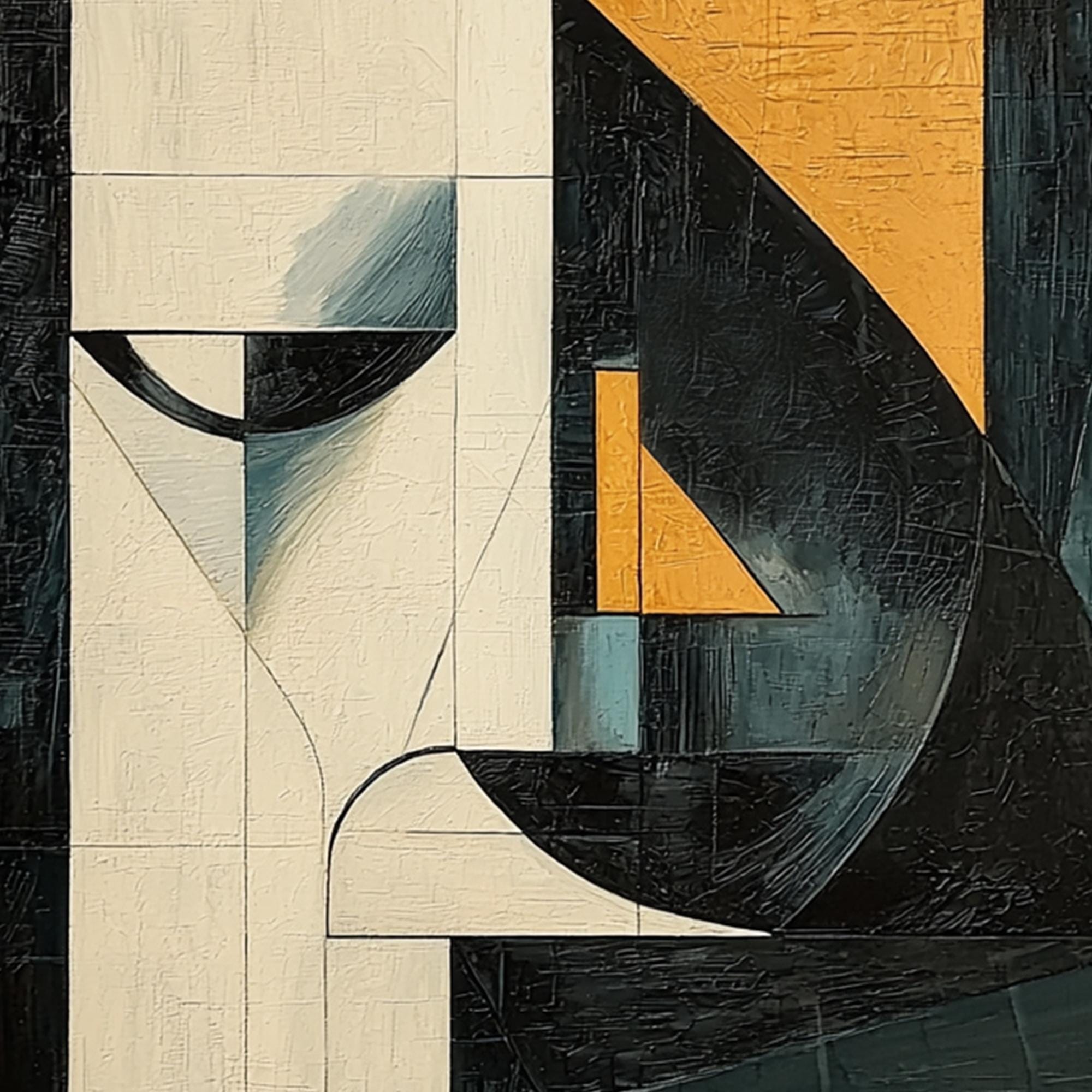 Geometric Abstract Face Original Oil Painting on Canvas,minimalist Art ...