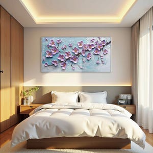 Original Lavender Bloom Oil Painting, Impasto Cherry Blossom Art, Textured Purple Floral Painting, 3D Flower Artwork, Spring Home Decor