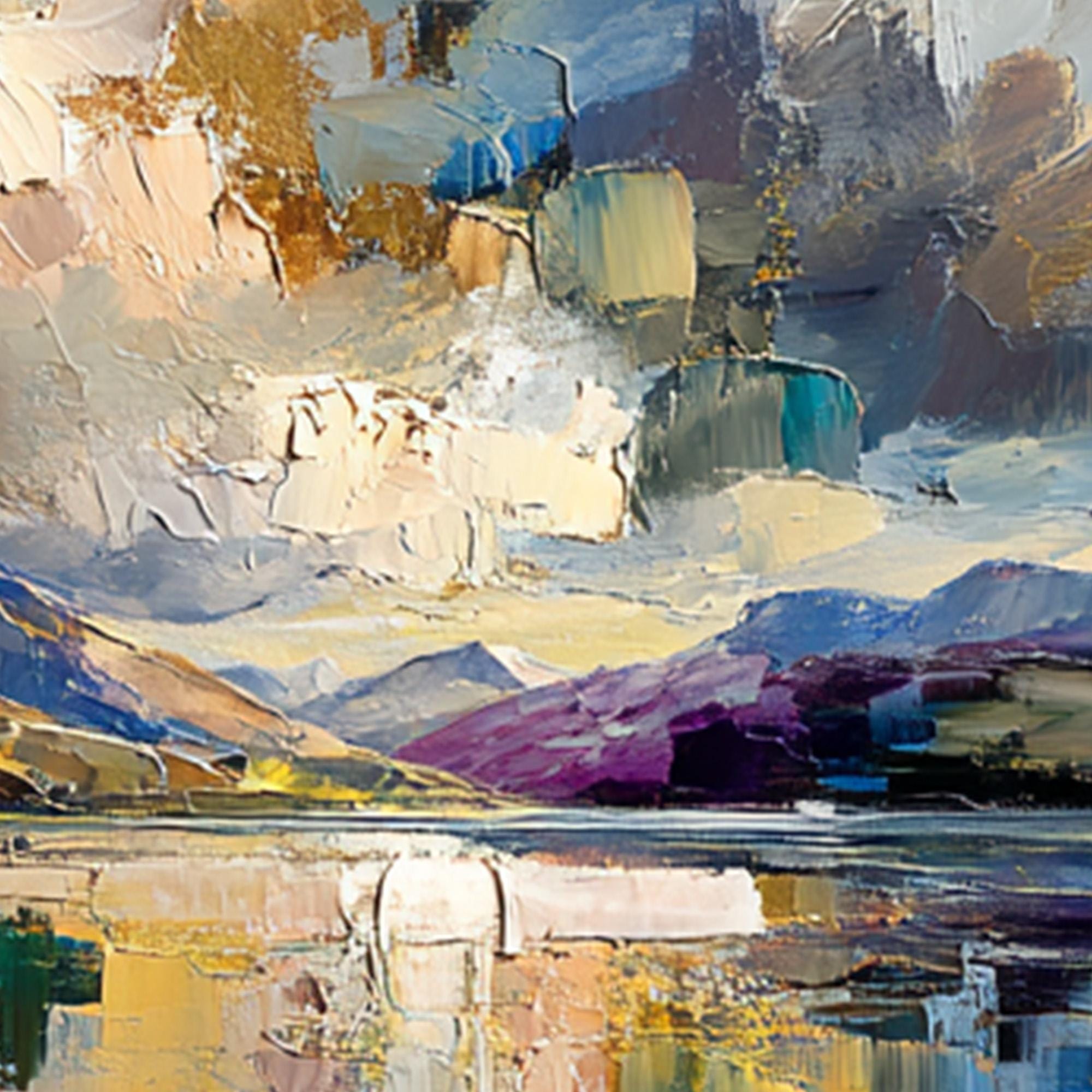 Abstract Landscape Oil Painting, Colorful Nature Scene, Large Canvas ...
