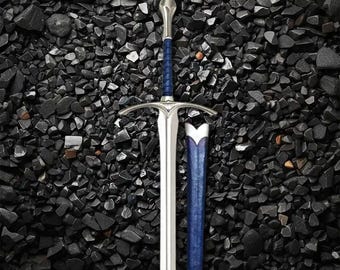 Handmade Glamdring Inspired Decorative Prop, Hand Forged Fantasy Steel Sword with Sheath | LOTR Collectible Wall Display | Gift for Him
