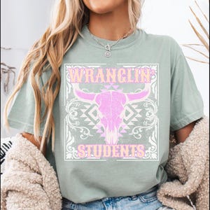 Wranglin Students PNG, Western Boho Teacher T-Shirt (Digital Download)