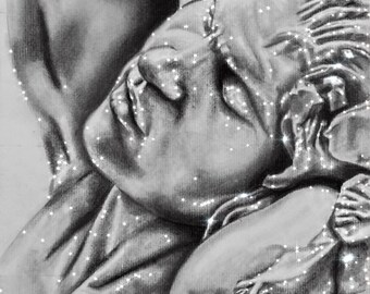 ACEO Original Pencil Art Print - Unknown Statue (2.5 in. x 3.5 in.)