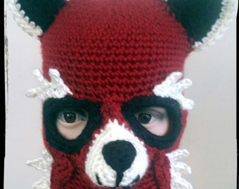 Red Panda Ski Mask Crochet Pattern - PDF