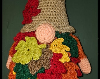 Autumn Gnome Plastic Bag Holder Crochet Pattern - PDF