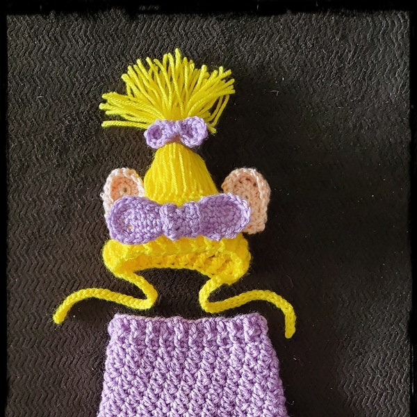 Girl Troll Dog Dress and Hat Crochet Pattern PDF - Instant Download