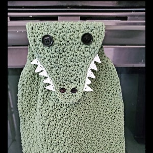 Alligator Kitchen Range Hand Towel - Pdf instant Download