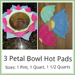 3 Petal Bowl Hot Pads -  PDF