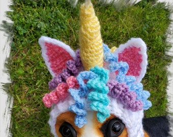 Unicorn Dog Hood Crochet Pattern - PDF INSTANT Download