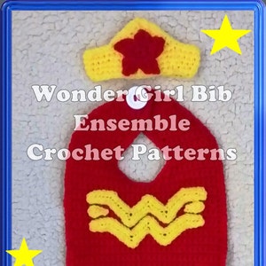 Wonder Baby Bib Ensemble Crochet Patterns PDF - INSTANT DOWNLOAD.