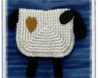 Primitive Sheep Hot Pad Crochet Pattern PDF - INSTANT DOWNLOAD.