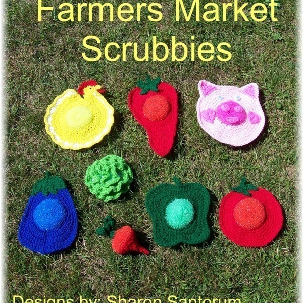 Farmers Market Scrubbies Crochet Pattern PDF - INSTANT DOWNLOAD.