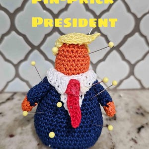 Pinprick President Pincushion - Crochet Pattern (PDF Download)