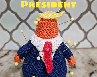 Pinprick President Pincushion - Crochet Pattern (PDF Download)