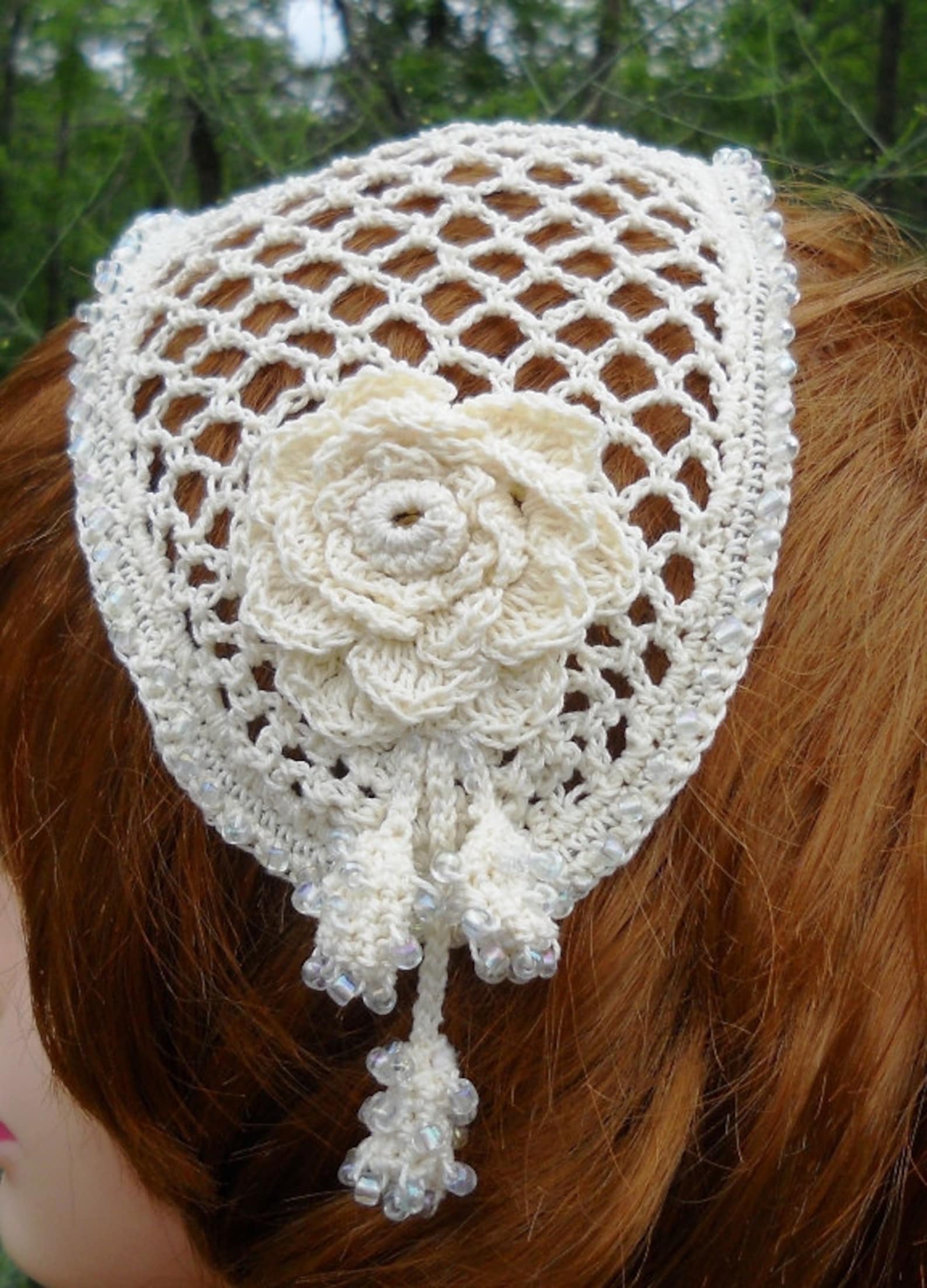 Bridal Fascinator Veil Crochet Pattern PDF INSTANT DOWNLOAD. Etsy