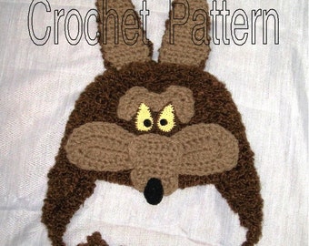 Little Coyote Hat Crochet Pattern PDF - INSTANT DOWNLOAD.