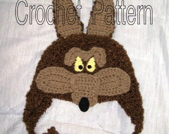 Little Coyote Hat Crochet Pattern PDF - INSTANT DOWNLOAD.