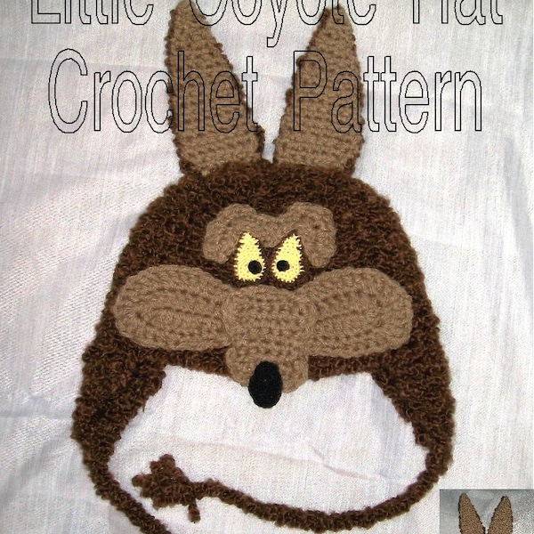 Little Coyote Hat Crochet Pattern PDF - INSTANT DOWNLOAD.