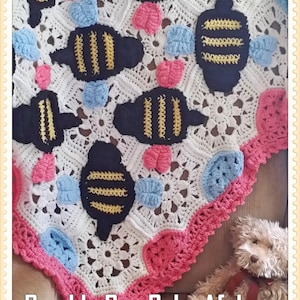 Bumble Bee Baby Afghan Crochet PDF INSTANT DOWNLOAD image 1