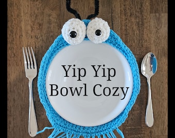 Yip Yip! Crochet Bowl Cozy Pattern - Fits Standard Bowls (Great for Kids!