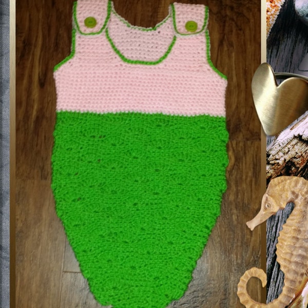 Little Mermaid Sleep Sack Crochet Pattern  INSTANT DOWNLOAD - PDF